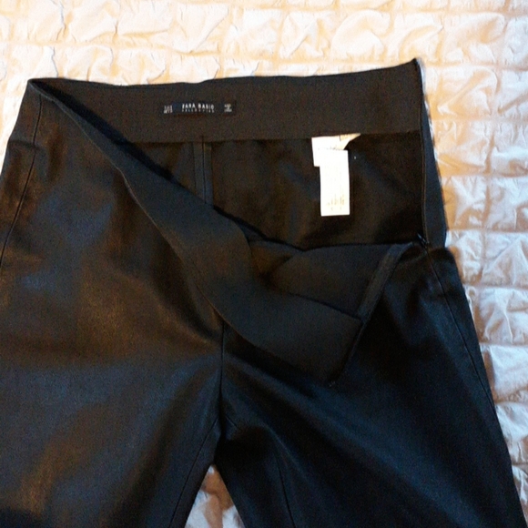 Zara black faux leather pants - Picture 5 of 6